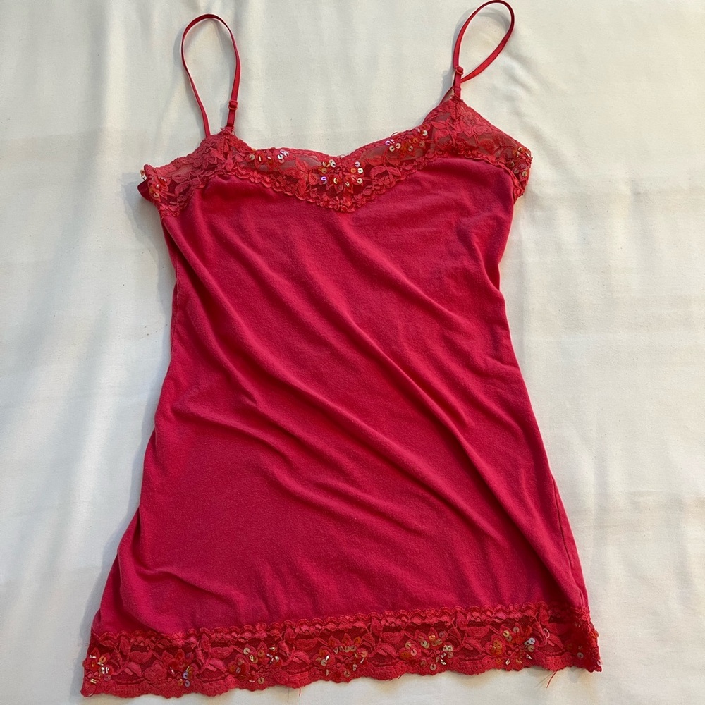romeo and jane pink sequin tank top